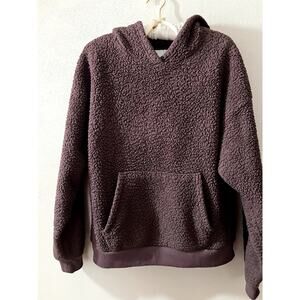 American Eagle Sherpa Hoodie Women Small light purplish  Fleece Cozy Pullover